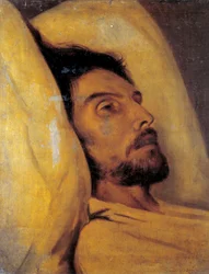 Porträtt av journalisten Armand Carel (1800-1836) på sin dödsbädd Målning tillskriven Paul Delaroche (1797-1856) 1800-talets sön. 0,46x0,48 m Paris, Musee Carnavalet