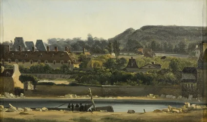 Saint Louis Hospital och Buttes-Chaumont, Paris, ca 1830 (olja på duk)