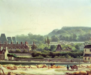 Hopital Saint-Louis och Buttes-Chaumont 1830