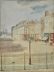 [Rue Royale som vetter mot Place de la Concorde].