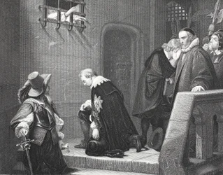 Lord Strafford på väg till avrättning, graverad av A.H. Payne