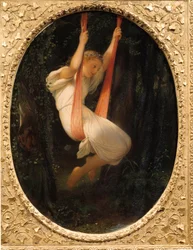 Ung flicka vid gungan Målning av Paul Delaroche