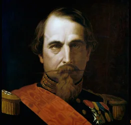 Porträtt av kejsar Napoleon III (1808-1873) Detalj. Målning av Hippolyte Flandrin (1809-1864) 1863 Rom Museo Napoleonico
