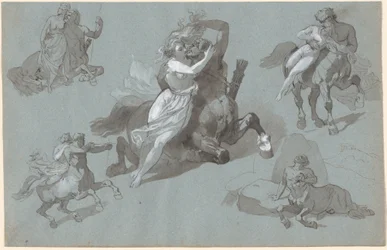 Nessus och Dejanira i fyra poser, och den döende Nessus