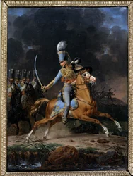 Överste de Hussard ca 1815 - 1816. Målning av Lecomte daterad 1816. Samling "" The Soldiers of Yesteryear"". Paris