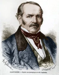 Allan Kardec (1804-1869) rätt namn Hippolyte Leon Denisart-Rivail, uppfinnare av spiritualismen i Frankrike, gravyr efter ett foto av Leymarie