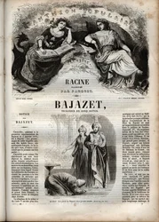 Bajazet-tragedi i fem akter av Jean Racine graverad i "" Oeuvres de Jean Racine"" illustrerad av Pauquet och notis av Emile de La Bedolliere - 1851