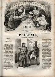 Iphigenie tragedi av Jean Racine - gravyr i "" Oeuvres de Jean Racine"" illustrerad av Pauquet och notis av Emile de La Bedolliere - 1851