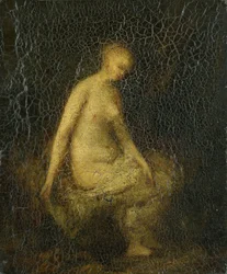 Badande kvinna