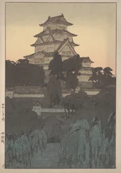 Himeji slott (träsnitt)