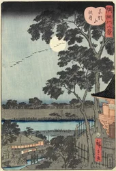 Höstmåne över Matsuchiyama-kullen november 1861