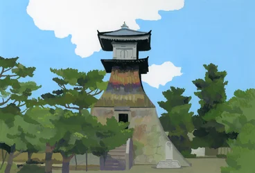 Denna plats är Kotohira i Japan 2016,
