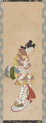 Stående figur av en kvinna, 1700-tal.