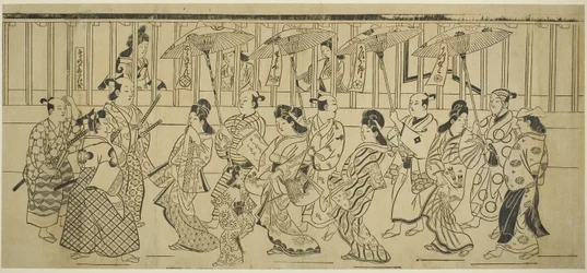 A para de of korutesan s, c. 1690 (skriv ut; Sumizurie, Kakemono Yokoe)