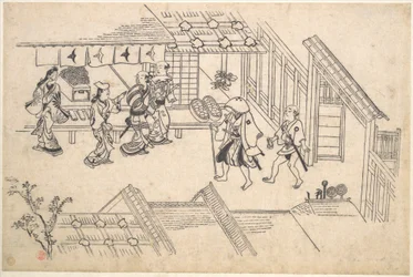 Ingången till Ageya-machi, ur serien "Scener i Yoshiwara (Yoshiwara no tei)"
