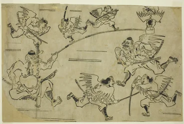 Tengu-kungen tränar sina elever, ca 1690