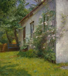 Hus med rosenbuske, Sandø