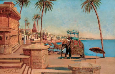 En statselefant vid Raja, Benares