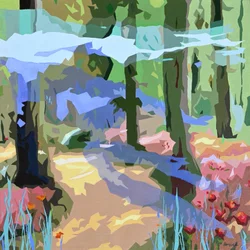 Landscape Obscura - 9, 2024 (olja på linne)