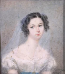Miniature of Evelina Hanska (1801-82) 1825 (wc)