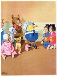 Han såg så stolt och viktig ut, illustration från "Josephine Keeps House", publicerad av Blackie & Co.