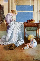 Illustration från "A Treasury of Verse for School and Home", utvald av M.G.Edgar & Eric Chilman (färg litho)