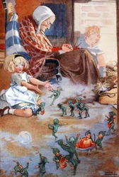 Illustration från "A Treasury of Verse for School and Home", utvald av M.G.Edgar & Eric Chilman (färg litho)