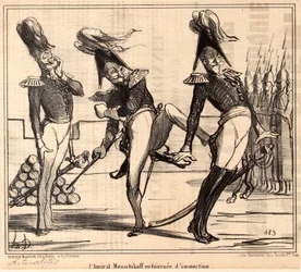 Amiral Alexander Sergeyevich Menshikov på inspektionsresa, 1854.