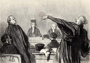 En förespråkare som uppenbarligen är helt övertygad... Från serien Les gens de justice, 1845