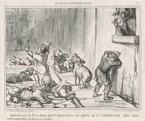 Aspekt av gatorna i Paris från ...