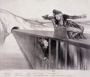 Tecknad serie av Daumier "" Les Chemins de Fer"", nd. 1800-talet