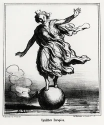 Europeisk balans. Illustration av Honore Daumier (1808-1879), publicerad i tidningen Charivari den 3 april.