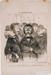 Parisarna 1852- Undersöker det nya taket ... Av Delacroix