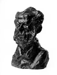 Bystmassorna av "Celebrites du Juste Milieu" "" karikatyr av baron Jacques Antoine Adrien Delort (1773-1846), general och deputerad. The mocking.”” Skulptur av Honore Daumier (1808-1879) 1800-talet. Inv L 48,21 Dim i cm H 23 x L 1 Musee des Beaux