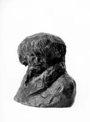 Bystmassorna av "" Celebrites du Juste Milieu" "" Karikatyr av Clement Prunelle (1777-1853), läkare, biträdande och borgmästare i Lyon"" Skulptur av Honore Daumier (1808-1879) 1800-talet. Dim i cm H 13 x L 15 Inv RF 263 Musee des Beaux Arts, Palais Long