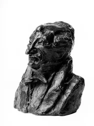 Bystmassorna av "" kändisarna från den högra mitten"" "" karikatyr av Alexandre Simon Pataille (1781-1857), magistrat och deputerad. Gourmeten”” Skulptur av Honore Daumier (1808-1879) 1800-talet. Inv L 48,24 Dim i cm H 17 x L 1 Musee des Beaux Ar