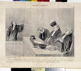 Rättvisans folk. Tecknad av Honore Daumier (1808-1879), från tidningen Le” Charivari””, 37,5x28. Musee des Beaux Arts, Palais Longchamp, Marseille.