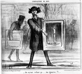De vägrade mig... ignoranserna!!... , hämtat från "" Paintings and Salons", tecknad serie av Honore Daumier (1808-1879). “Charivari”
