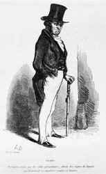 Vautrin, illustration ur "Le Pere Goriot" av Honore de Balzac (1799-1850)