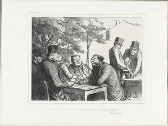 "- Jag har aldrig skrattat så mycket som på begravningen av Bourdins dotter......." (Henri Monnier), plansch 303 från Souvenirs d