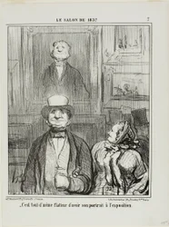 "- Det är verkligen ganska smickrande att få sitt porträtt utställt på Salongen", plansch 7 från Le Salon de 1857