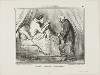 "En protest på nyårsdagen! Vilken tur! ...........," plansch 42 från Croquis Parisiens