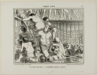 Vid Deligny-badet. - Stegen kl. 16.00, plansch 33 från Croquis D