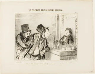 "Allt är betalt Och vi förolämpade inte någon... Hej då", plansch 31 från Types Parisiens
