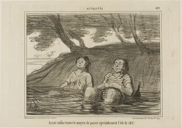 Efter att äntligen ha hittat lösningen för att tillbringa sommaren 1857 på ett trevligt sätt, plansch 429 från Actualités