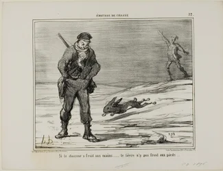 Om jägaren har kalla händer... haren har inte kalla fötter, plansch 22 från Émotions De Chasse