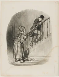 "Är min fru hemma Ja, monsieur, och din kusin också...", plansch 4 från Tout ce qu