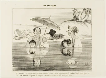 Madame Greluche: "Åh, Gustave, vad gott! En riktigt lugnande värme! Titta på vår son Loulou, vilket sött ansikte han gör!" Herr Greluche: "Och Pyramus, han är rädd, rädd som en hund. Om ni bara visste vad han gör just nu, den lille rackaren", plansch 4 ur 