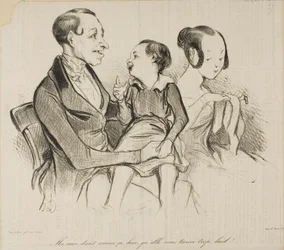 "Min syster sa igår att hon tycker att du är alldeles för ful!", plansch 37 från Croquis D
