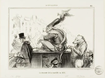 Courtilles nedstigning 1855, plansch 165 från Actualités